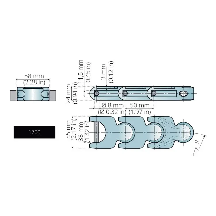 1700 Multiflex Conveyor Chains