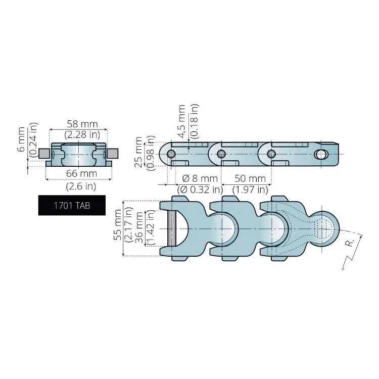 1701 TAB Multiflex Conveyor Chains