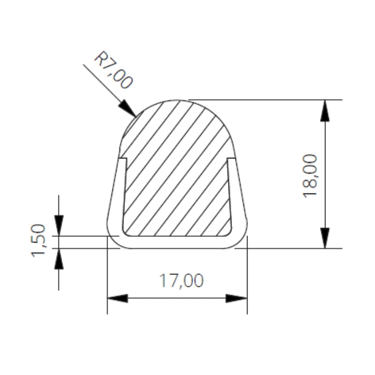 W119 Conical Wear Strip with Stainless Steel Backing