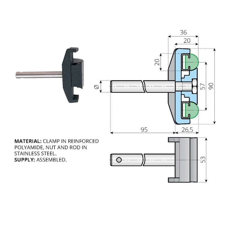 Fixed Conveyor Side Guide Clamps