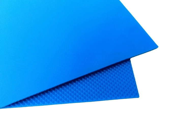 Blue 2-Ply Diamond-Profile PVC Conveyor Belt