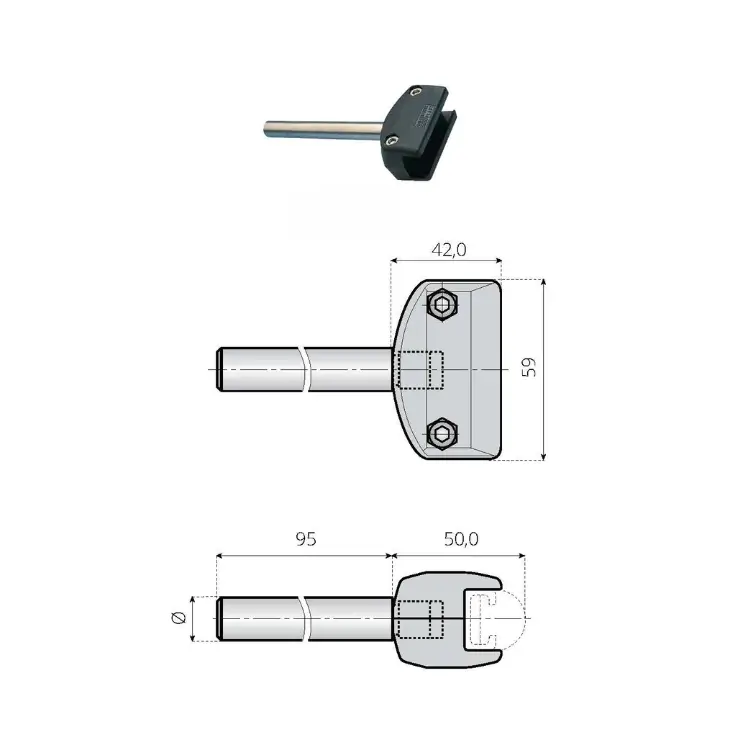 IRP J00001 single-clamp assembly for mushroom-profile side guides