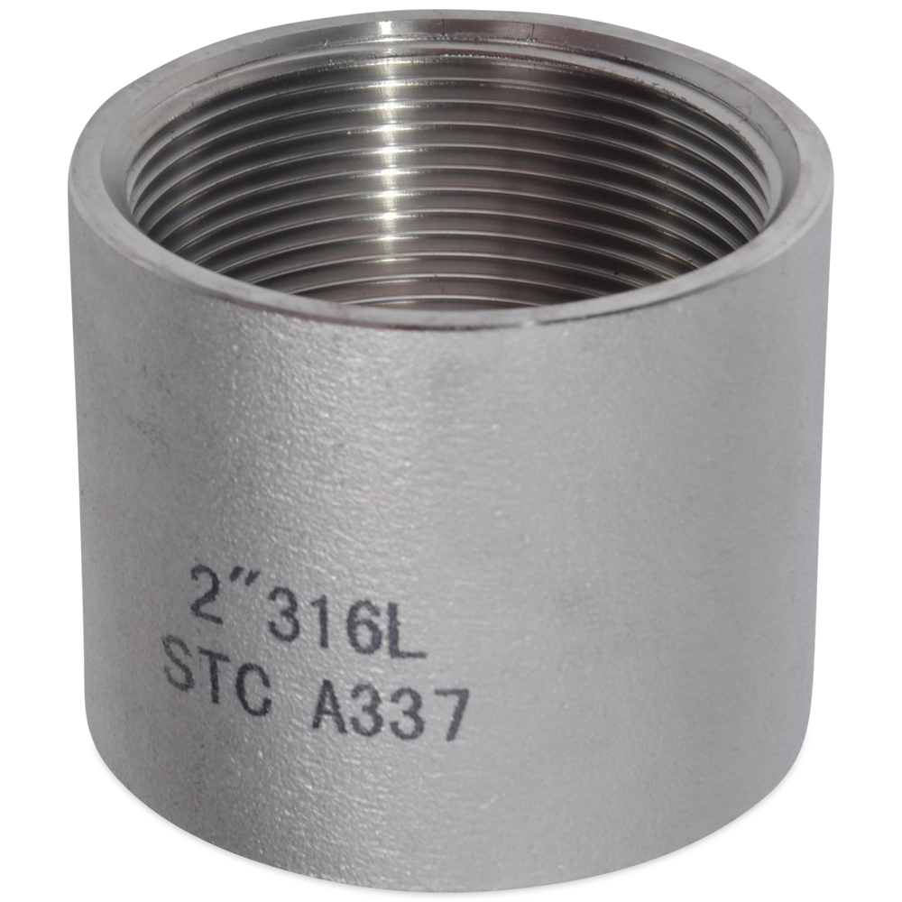 INDURA ISO 4144 stainless threaded coupling/socket family — range example
